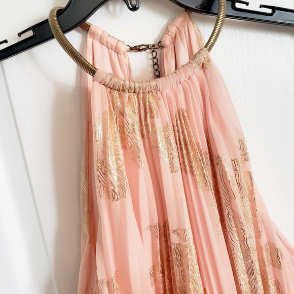Peach gold occasion maxi dress - Picture 3 of 6